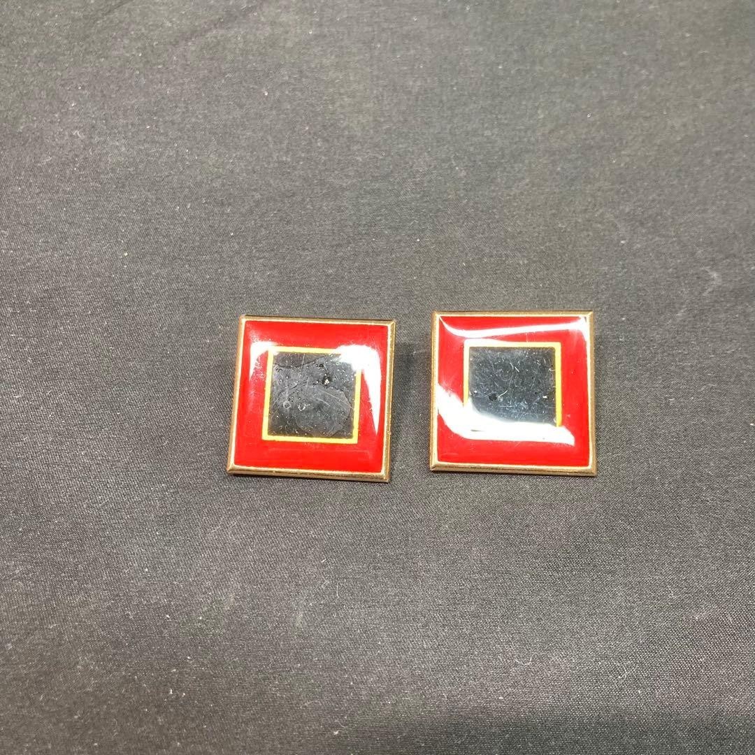 Yves Saint Laurent YSL Square Earrings Multicolor 3.1cm Deep Used From Japan