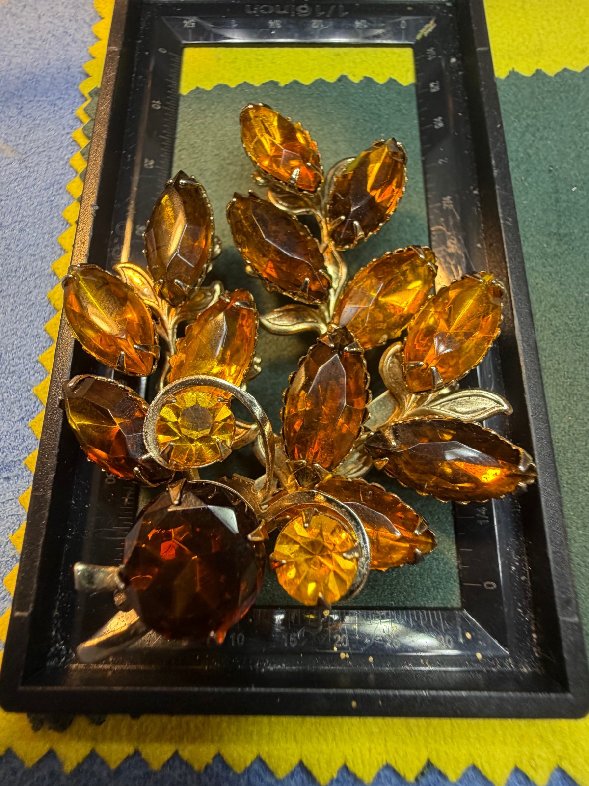 Unsigned Flowers/Grapes Brooch – Preowned, Good Condition