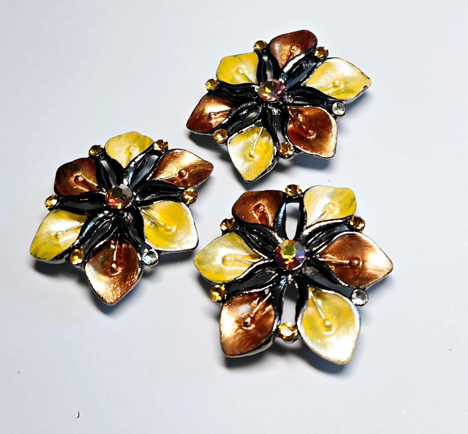 Flower Pendant for Jewelry Making Flower Orange 1.50″ set 3 Slider beads