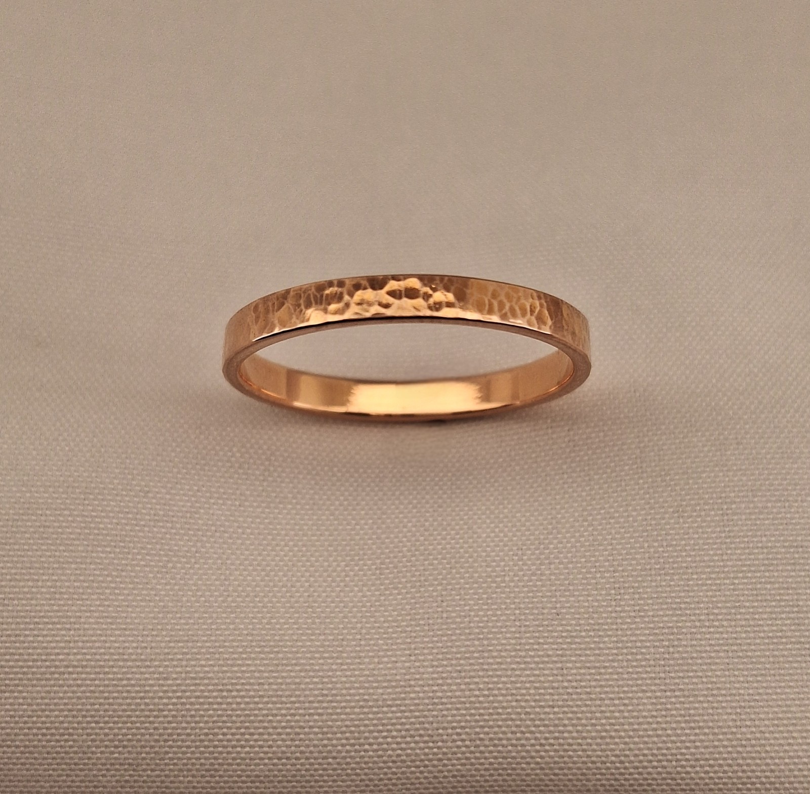 Copper Polished Hammered Band Sizes 4-14