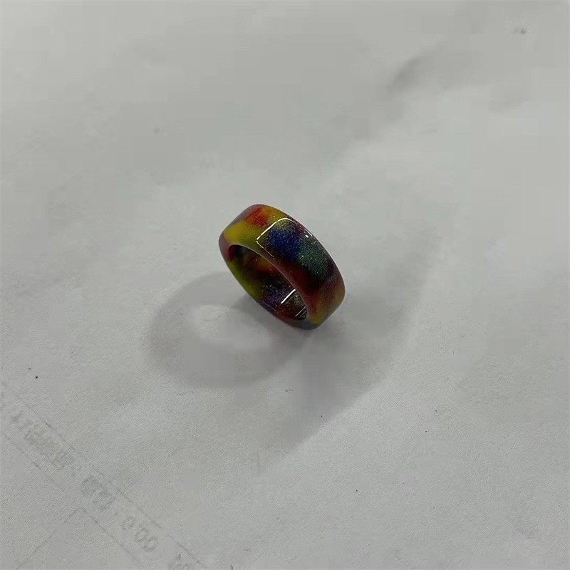 Border Ring Colorful Flash Personalized New Japanese Rainbow Europe Non-Fading