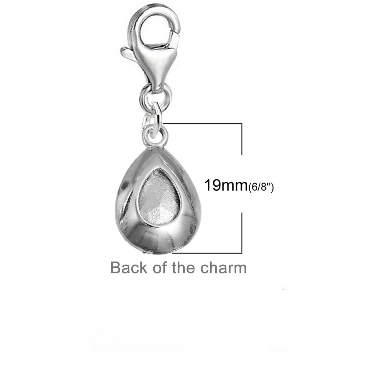Sexy Sparkles Clip on January Birthstone Dangling lobster clasp charms for brace