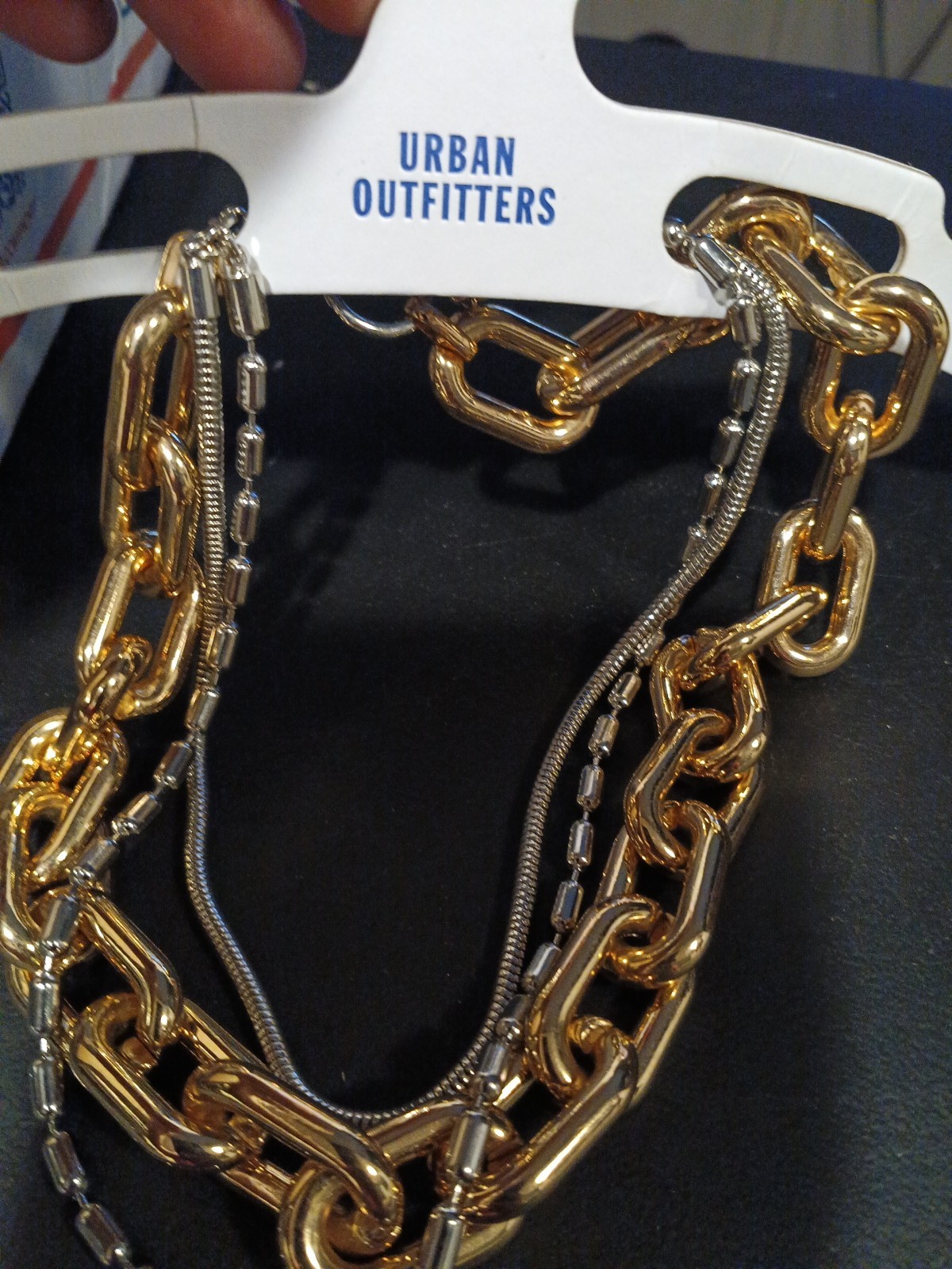 Urban Outfitters Layered Necklace Industrial 2 Tone Chains Short