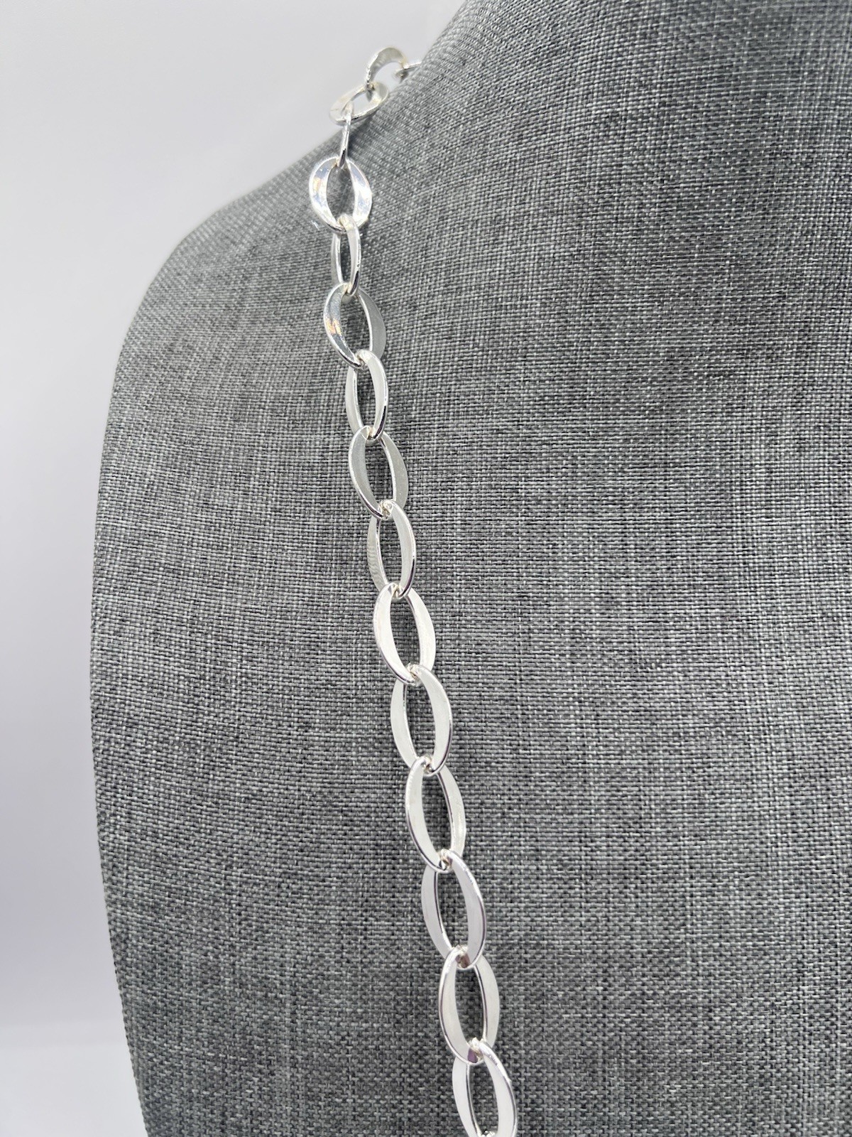 Sterling Silver Oval Link Necklace 16 Inch Chain Necklace Minimalist Everyday