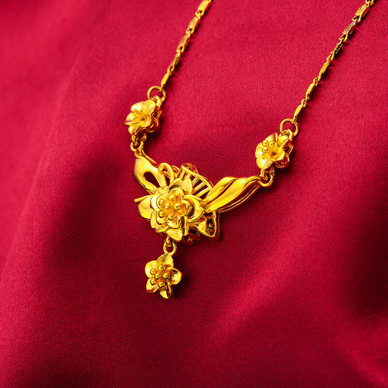 Women’s 22K 24K Thai Baht Yellow Gold Gp Filled Necklace Jewelry