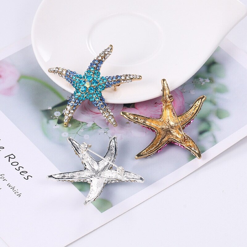 Fashion Starfish Brooch Pins Men Women Creative Corsage Animal Brooches Jewelry