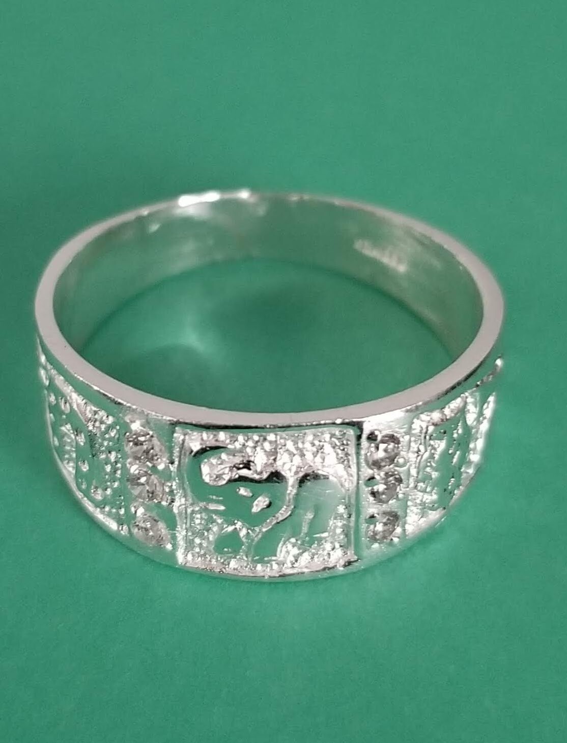 anillo de Plata 925 de la Buena suerte medida #9 o #10 unisex Plata MX marcada
