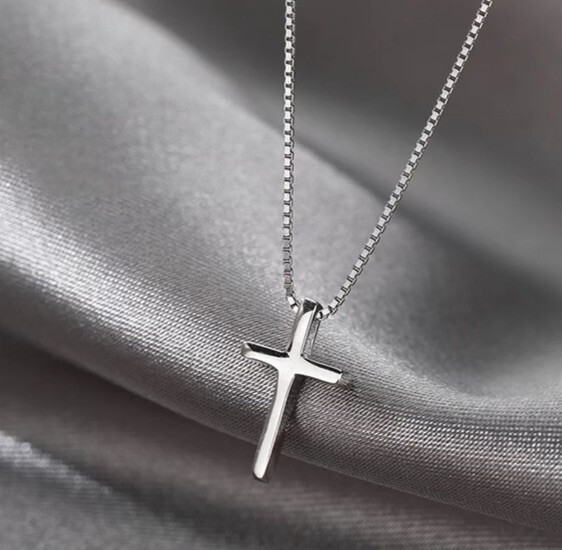 FREE SHIPPING OVER 10$ Cross Pendant Necklace Sterling Silver Plated