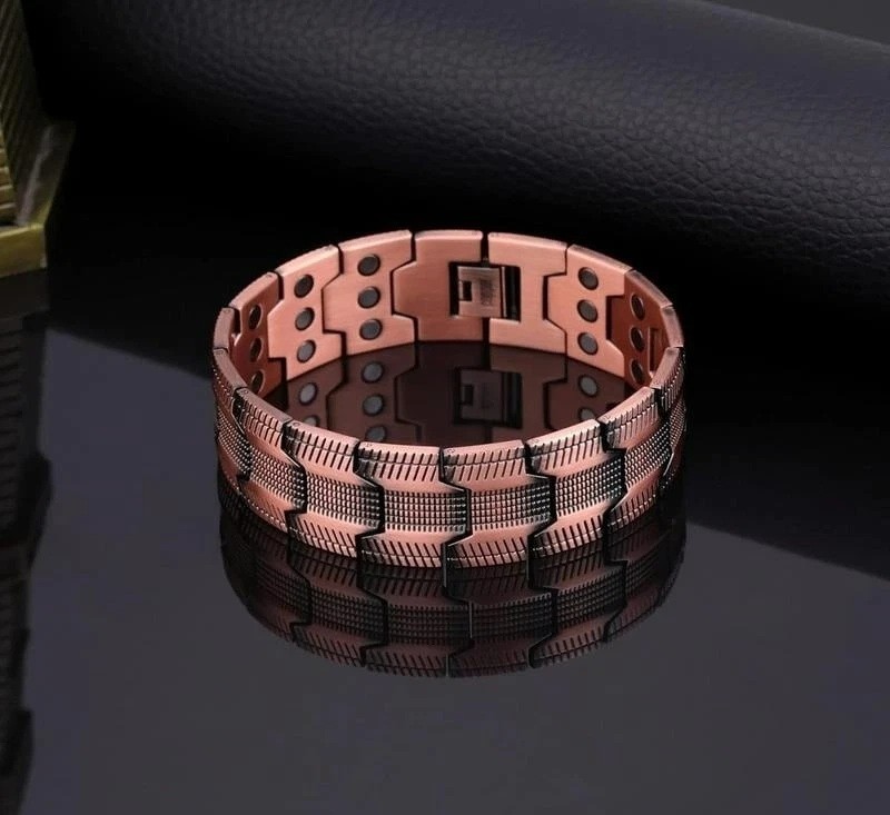 8″ Men Copper Wide 3X Strong Magnetic Bracelet 99.9% Copper Bracelet Gift