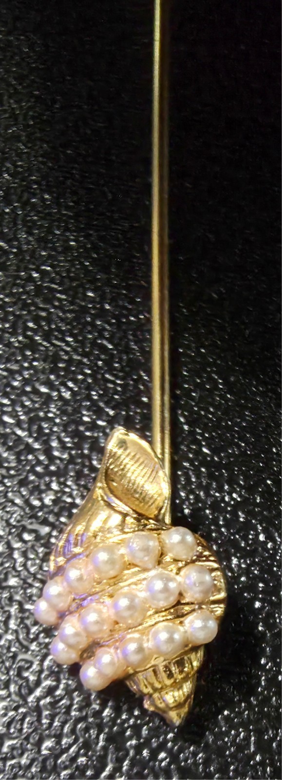 Sea Shell Stick Pin gold in color Unique
