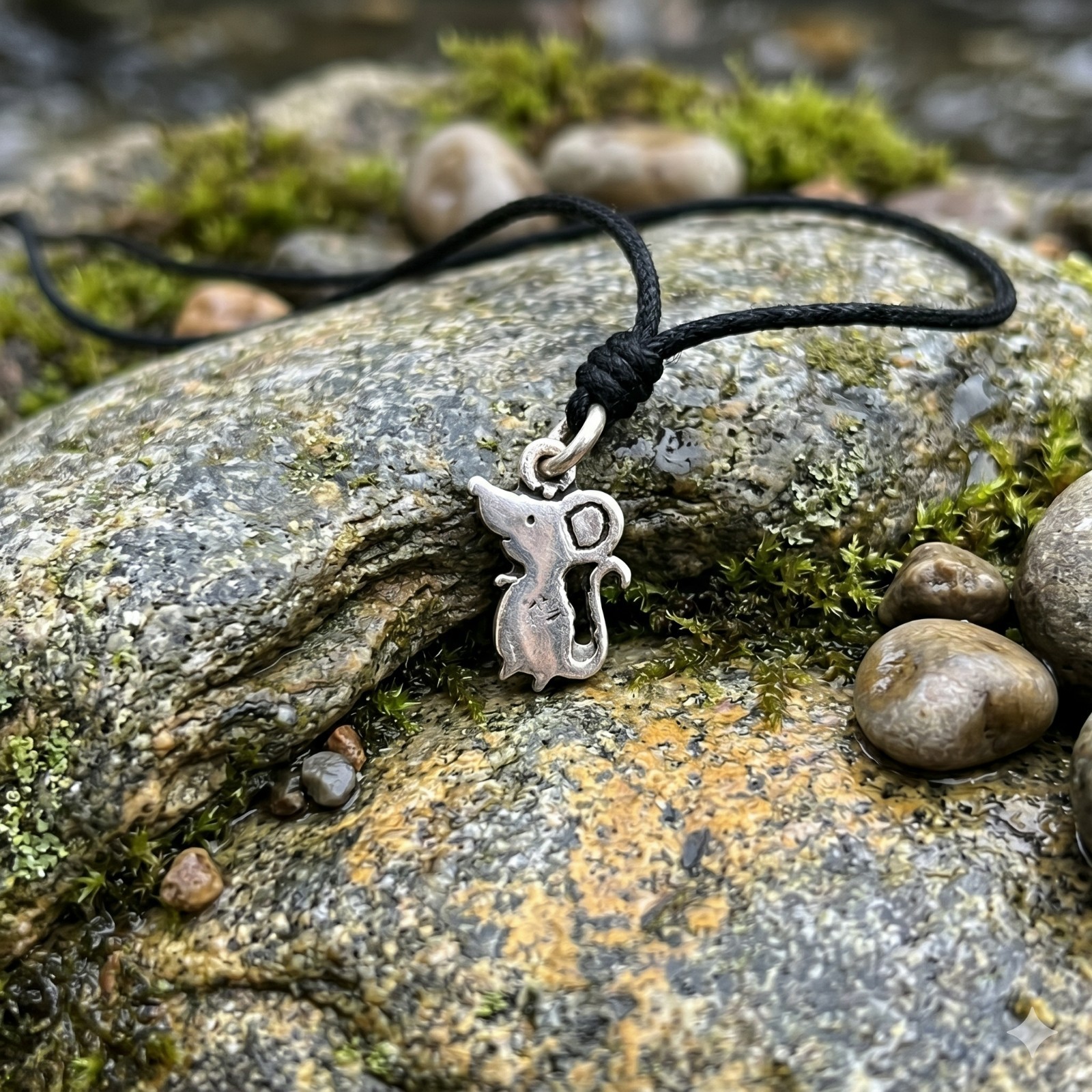 Little Mice Handmade 92.5 Sterling Silver Brass Charm Necklace Pendant Jewelry