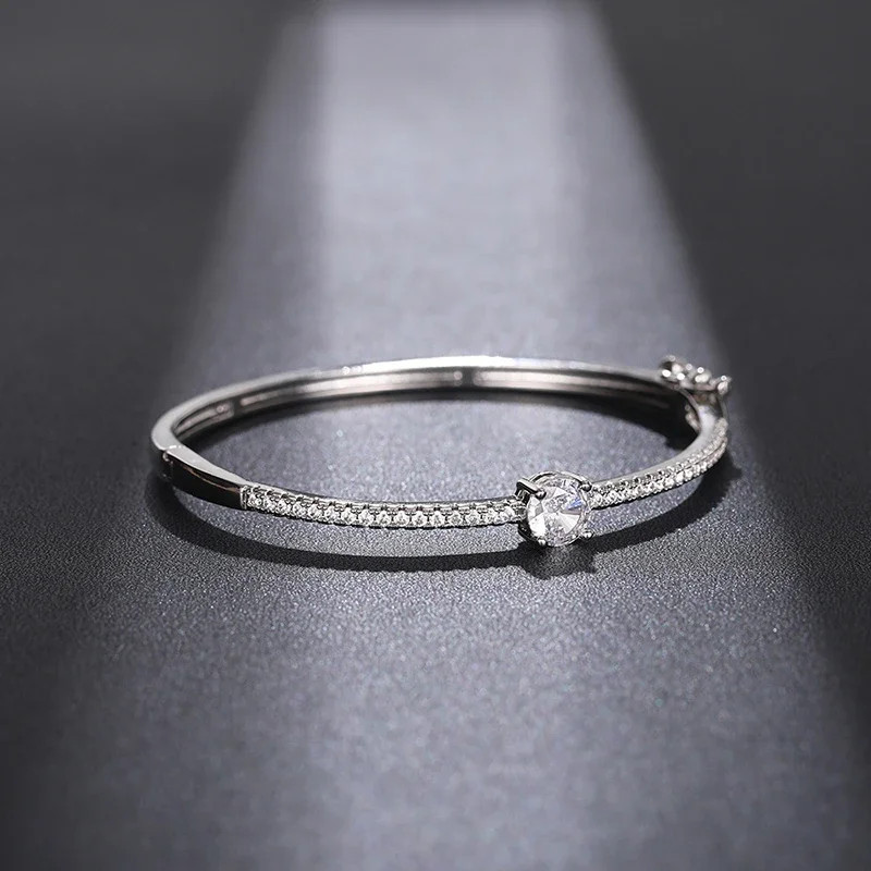 Fashionale Women’s Cubic Zirconia Bangle Silver Color/Gold Color.