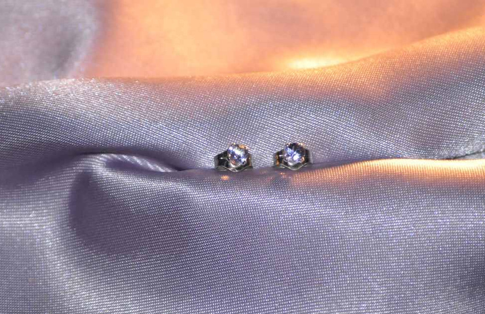 3.0mm TANZANITE PETITE ROUND STUDS – SET IN .925 STERLING SILVER-