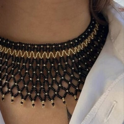 Handmade Necklace Woman American Style Native Boho Seed Bead Beautiful Necklace