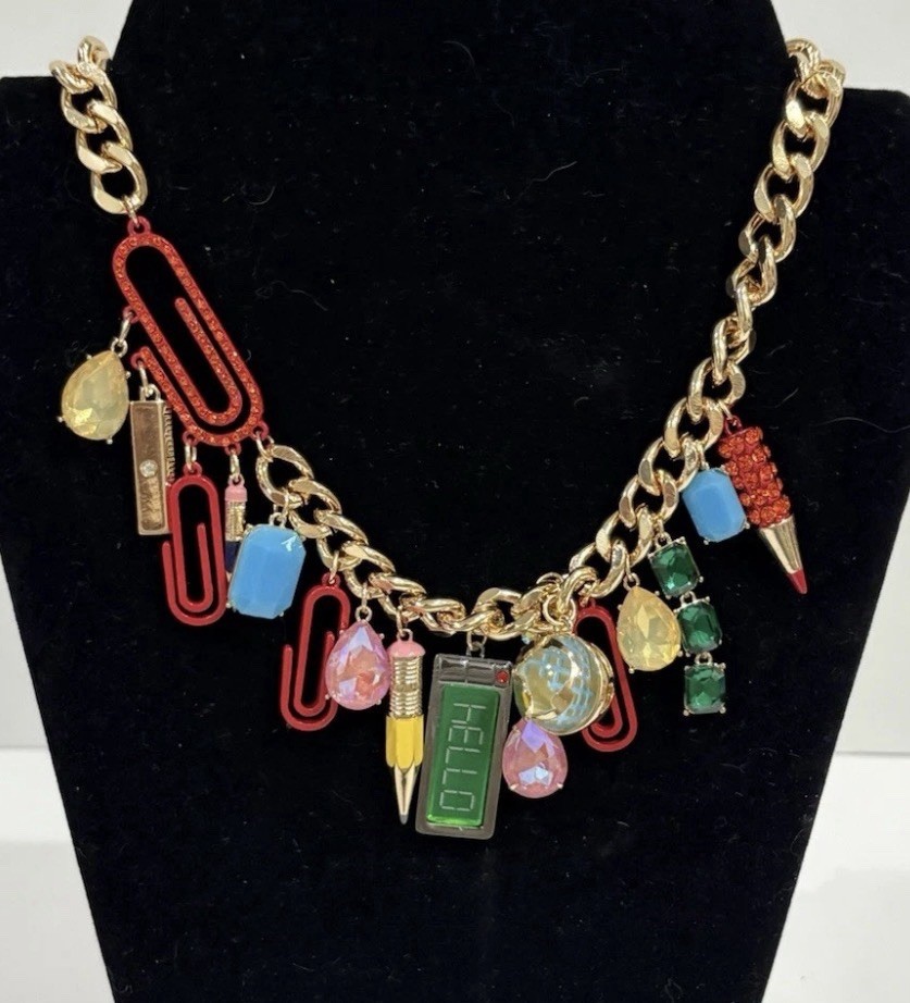 Betsey Johnson Necklace Statement Colorful Charm Back To School NWT