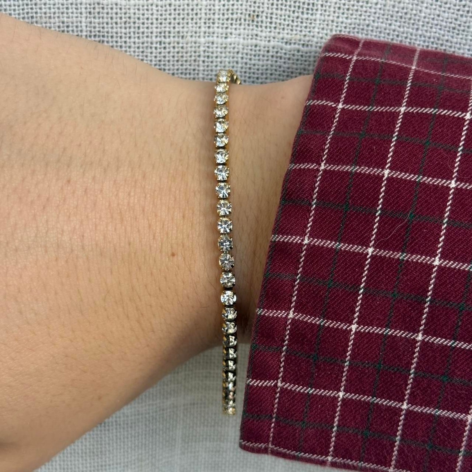 Gold Tennis Bracelet CZ Crystal Dainty Stackable Chain Bracelet Gift