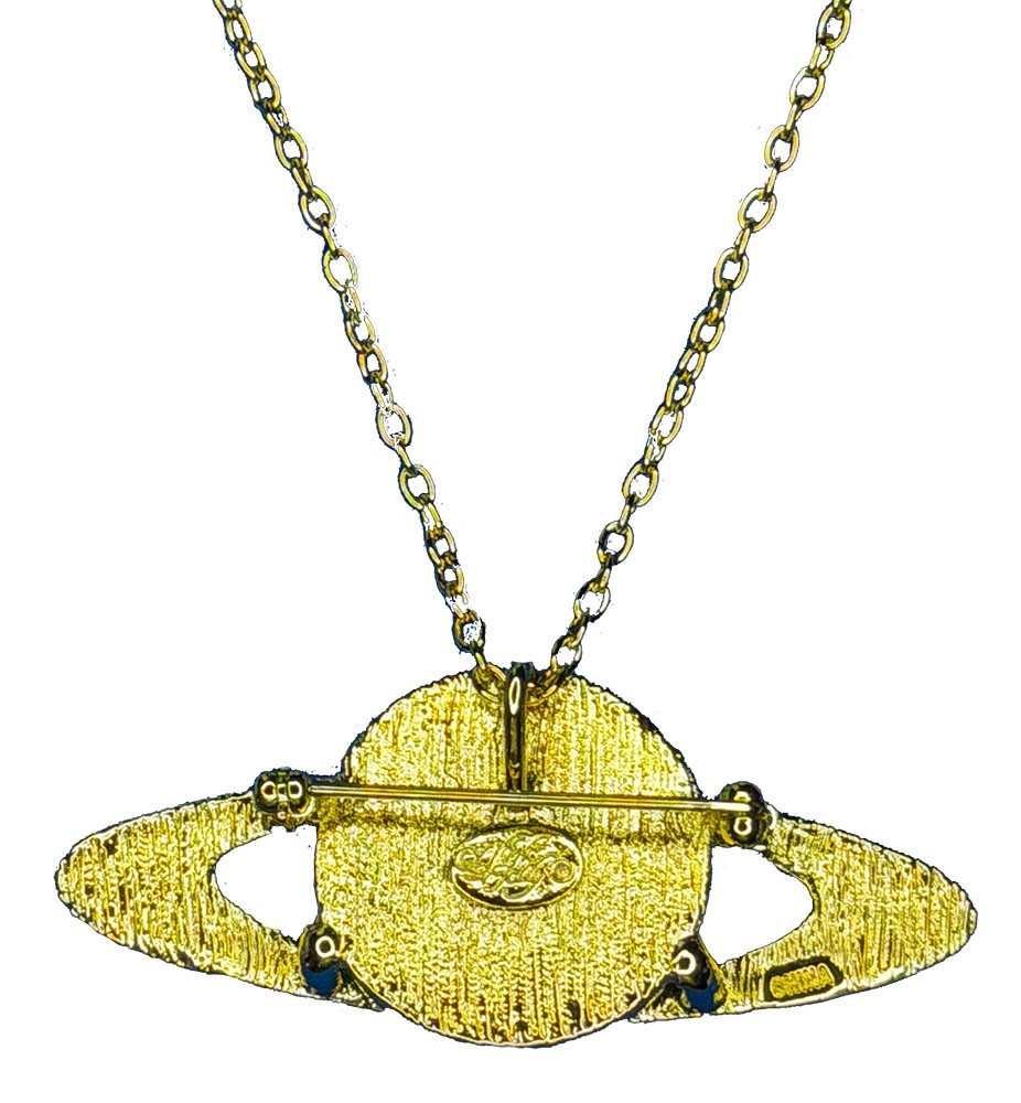 Kirks Folly Solar Galaxy 25mm Venus Seaview Moon Pin/Pendant/Necklace goldtone