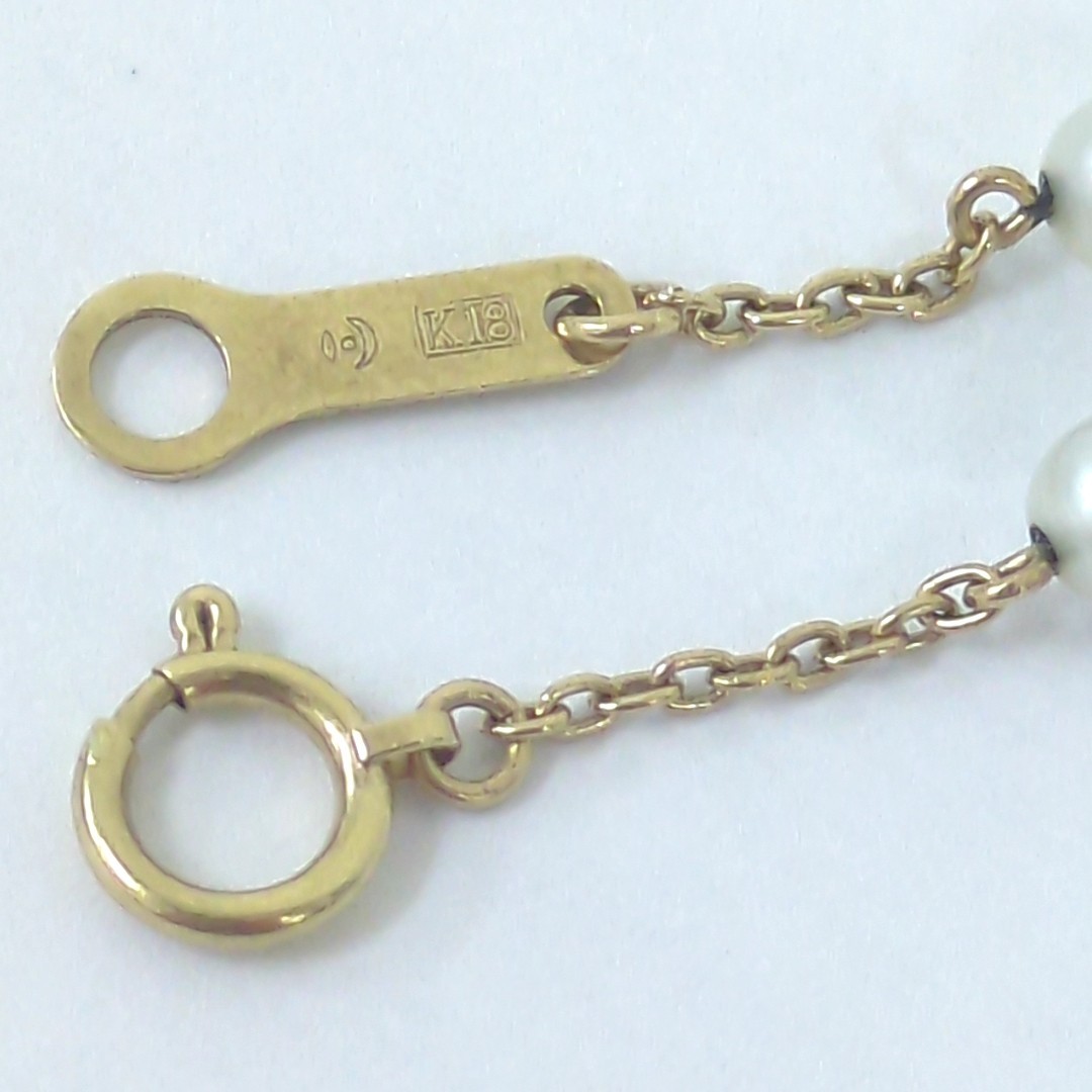 TASAKI Japanese Pearl 3.9mm K18 Yellow Gold Bracelet Approx. 2g Light Grey
