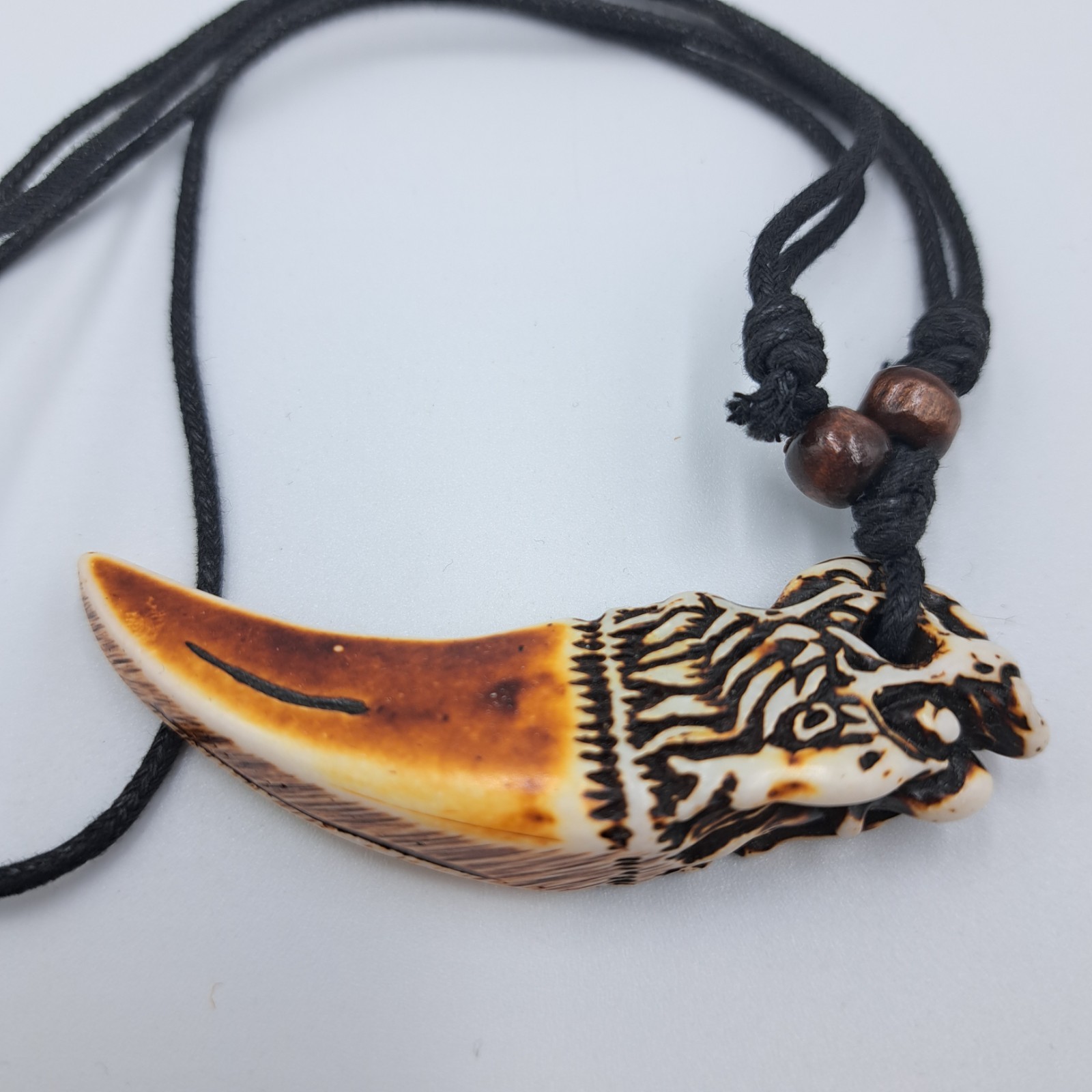 Tribal Claw Resin Necklace Adjustable 16-30 Inches