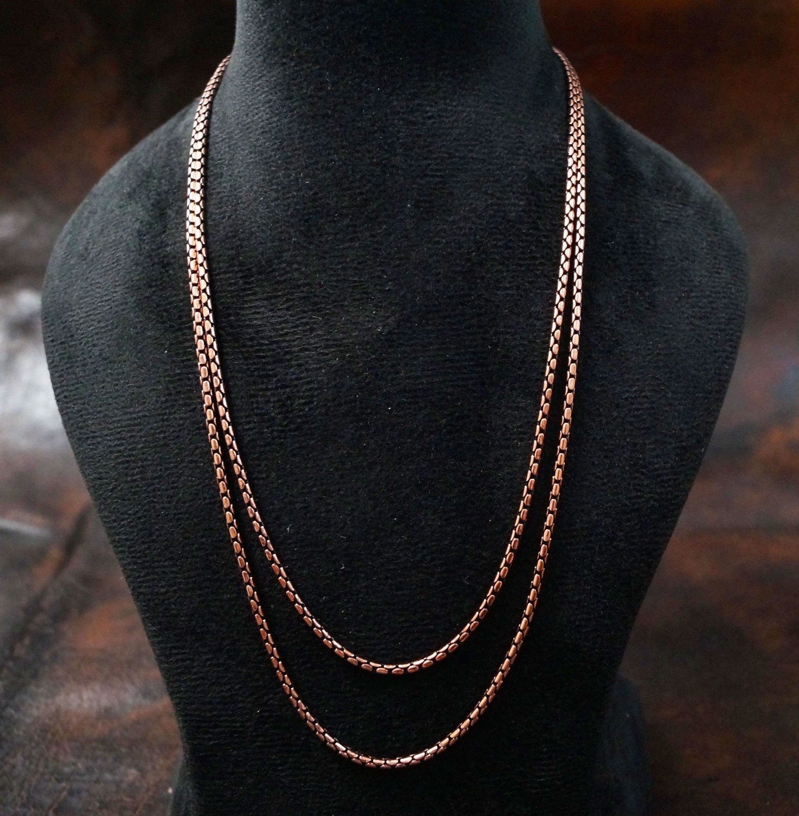Solid Copper Chain Necklace 20 to 30 Inch Length – Eco-Friendly Pendant (CH-03