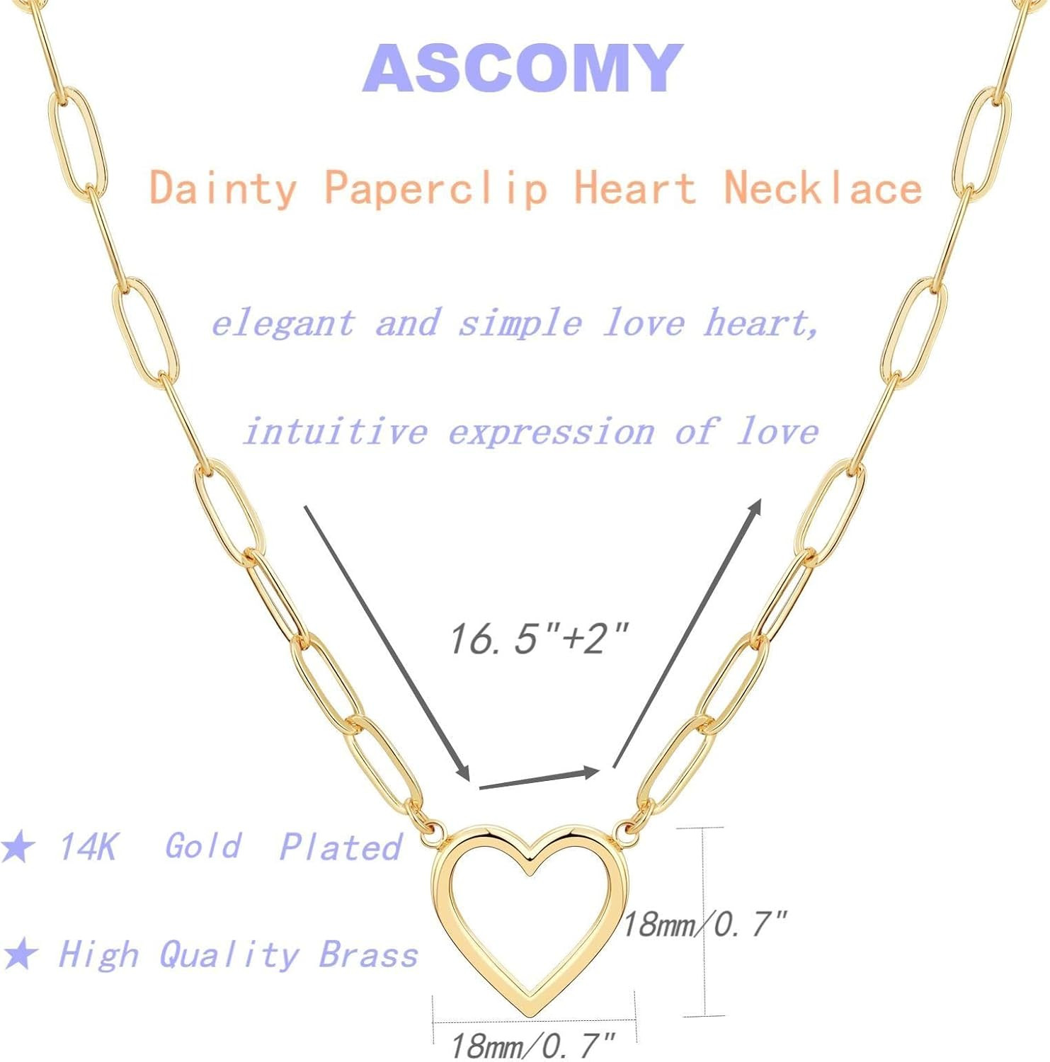 Dainty Gold Necklace for Women 14K Gold Plated Necklaces for Her Delicate Love H