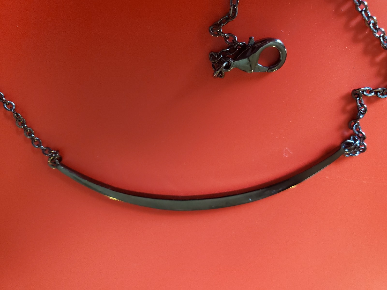 Park Lane Pretty Please Bar Pendant Hematite Black Chain Pave Crystals Necklace