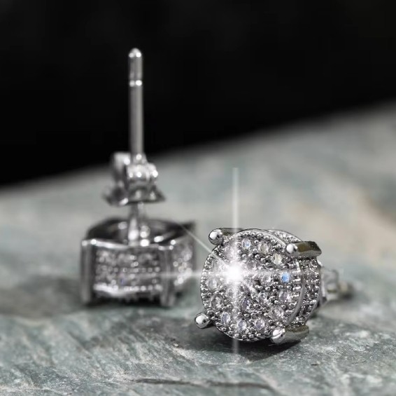 Elegant Stud Earring Alloy Round Women’s Earrings Jewelry Wedding Engagement