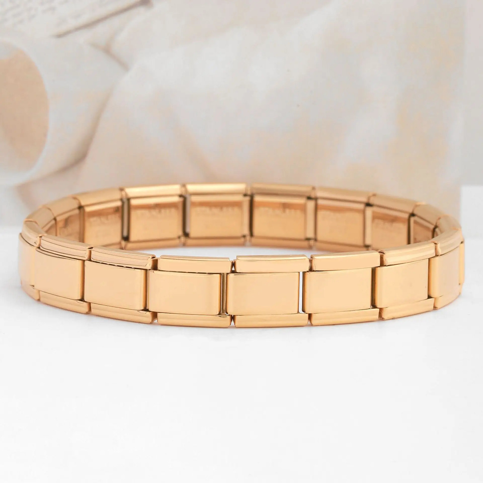 Trendy Square Italy Stainless Steel Bracelet | Stretchable Modular HipHop Gift