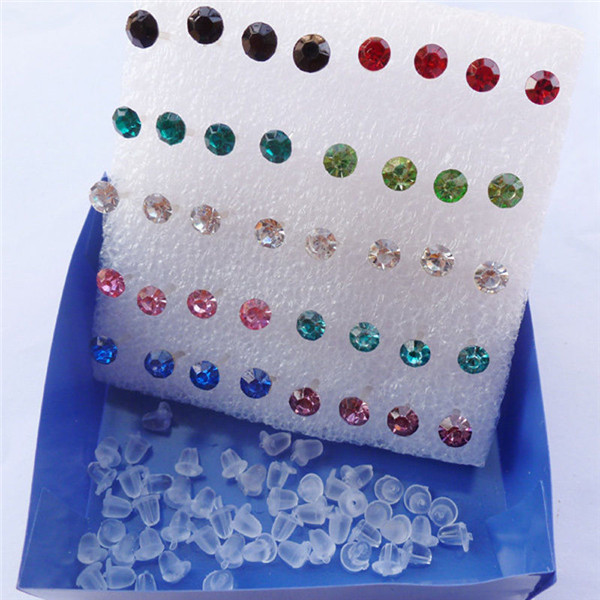 A Set Of 12 Pairs Different Style Ear Studs Earrings Allergy Free Wholesale UK