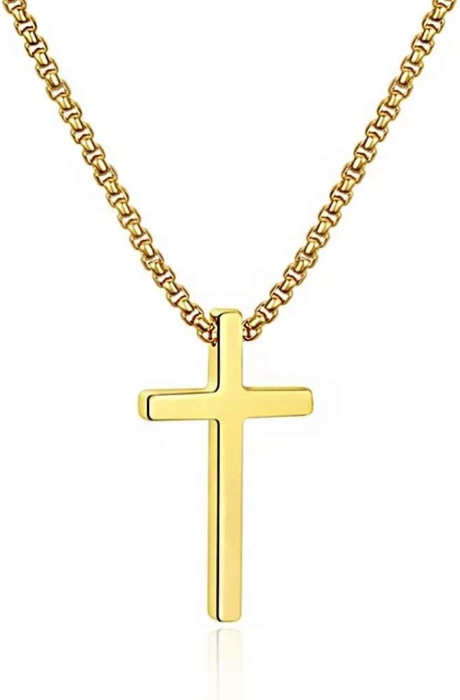 Elegant Stainless Steel Cross Necklace for Men & Teens – Adjustable 16-30 Inches