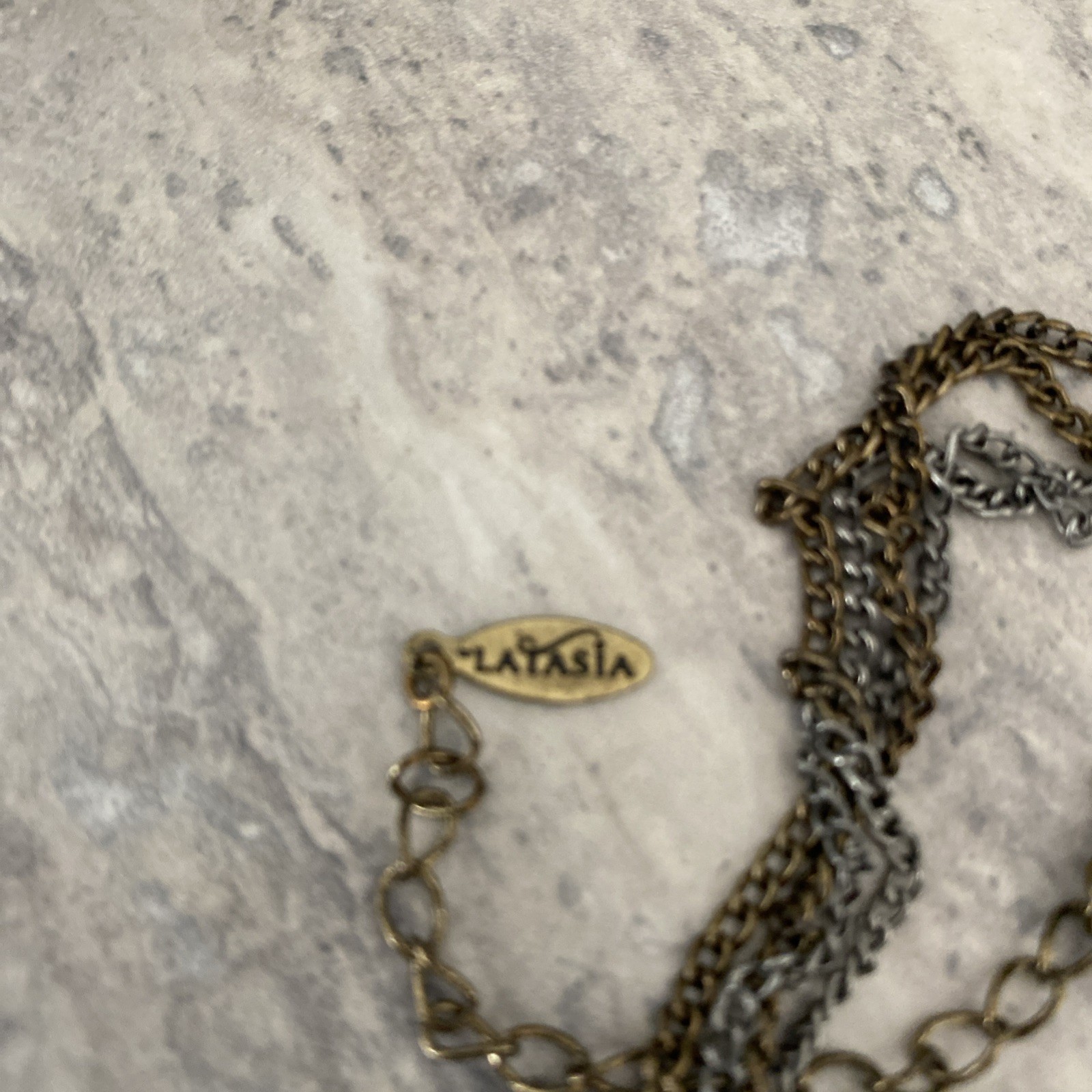 Latasia Necklace Tri Tone Two Strand Amber Tinted Rhinestones Statement 1990s