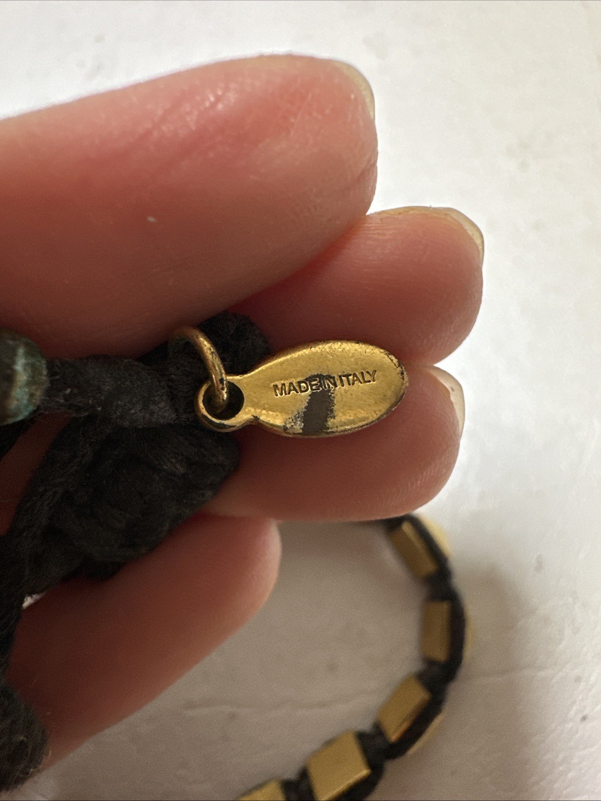 Valentino Garavani Two Braided Rockstud Bracelets Black &Gold