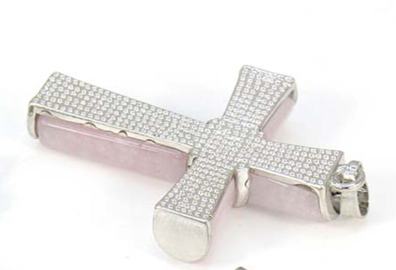 Natural Crystal Healing Gems Cross Pendant Necklace Chakra Amulet Energy Reiki