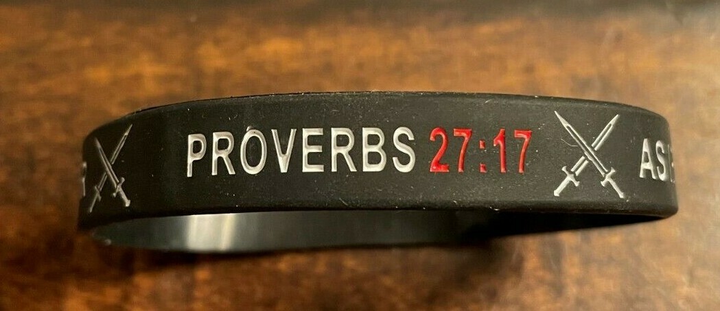 Armor of God Christian Religious Proverbs 27:17 Iron Sharpen Iron Bracelet