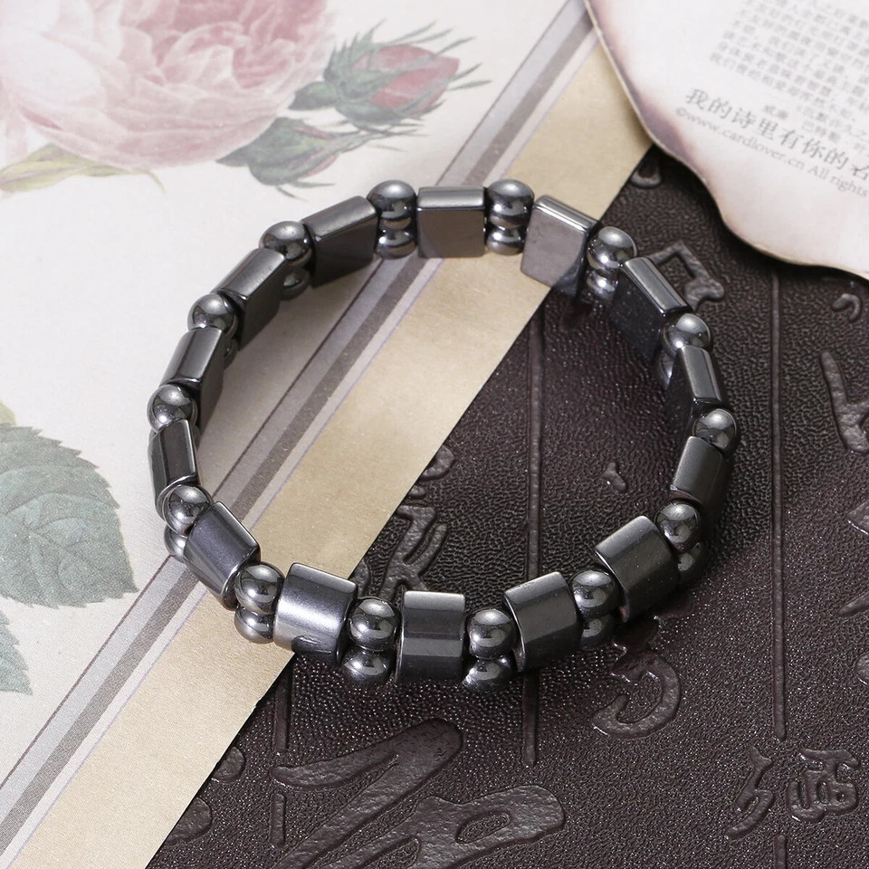 Magnetic Hematite Bracelets Pain Relief Powerfull Elastic Therapy Arthritis Gift