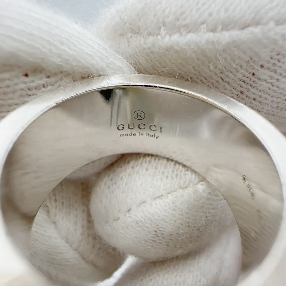 GUCCI Branded G Ring Silver SV 925 Size Marked 11 Fits JP 10.5 US 5.75 EU 50.5