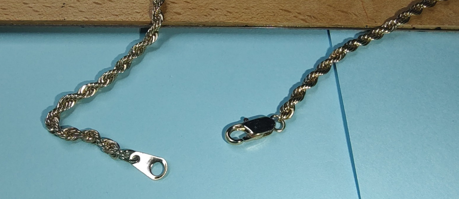 Vtg. Estate 14K GP Gold Plated Rope Chain Necklace 24″ – 14g