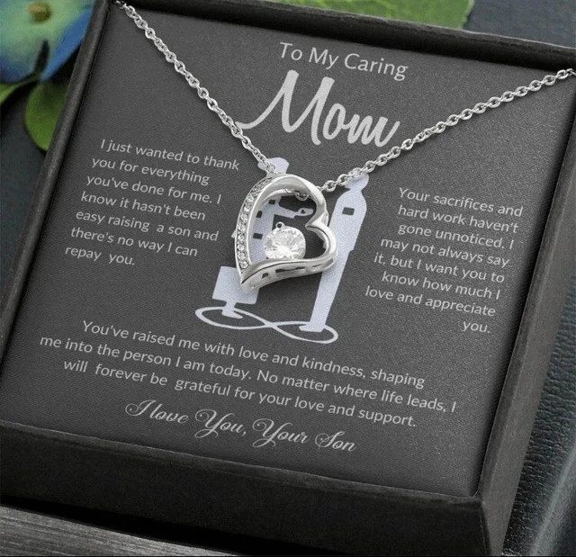 To my mom necklace gift from son. Heart necklace for mother’s Day or birthday