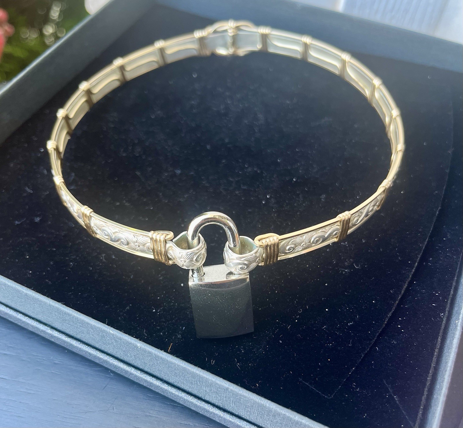 Fancy Slave Collar-Mixed Metals with Silver Tone Lock and Keys – Custom Made