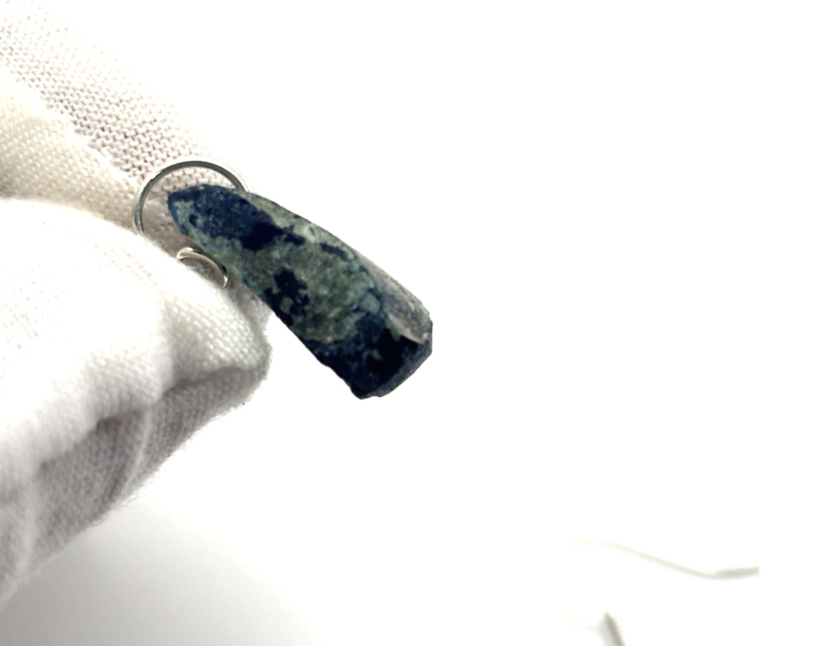 Ancient-Style Rustic Glass Earrings | Raw Blue-Green Shard Drops 2.69g