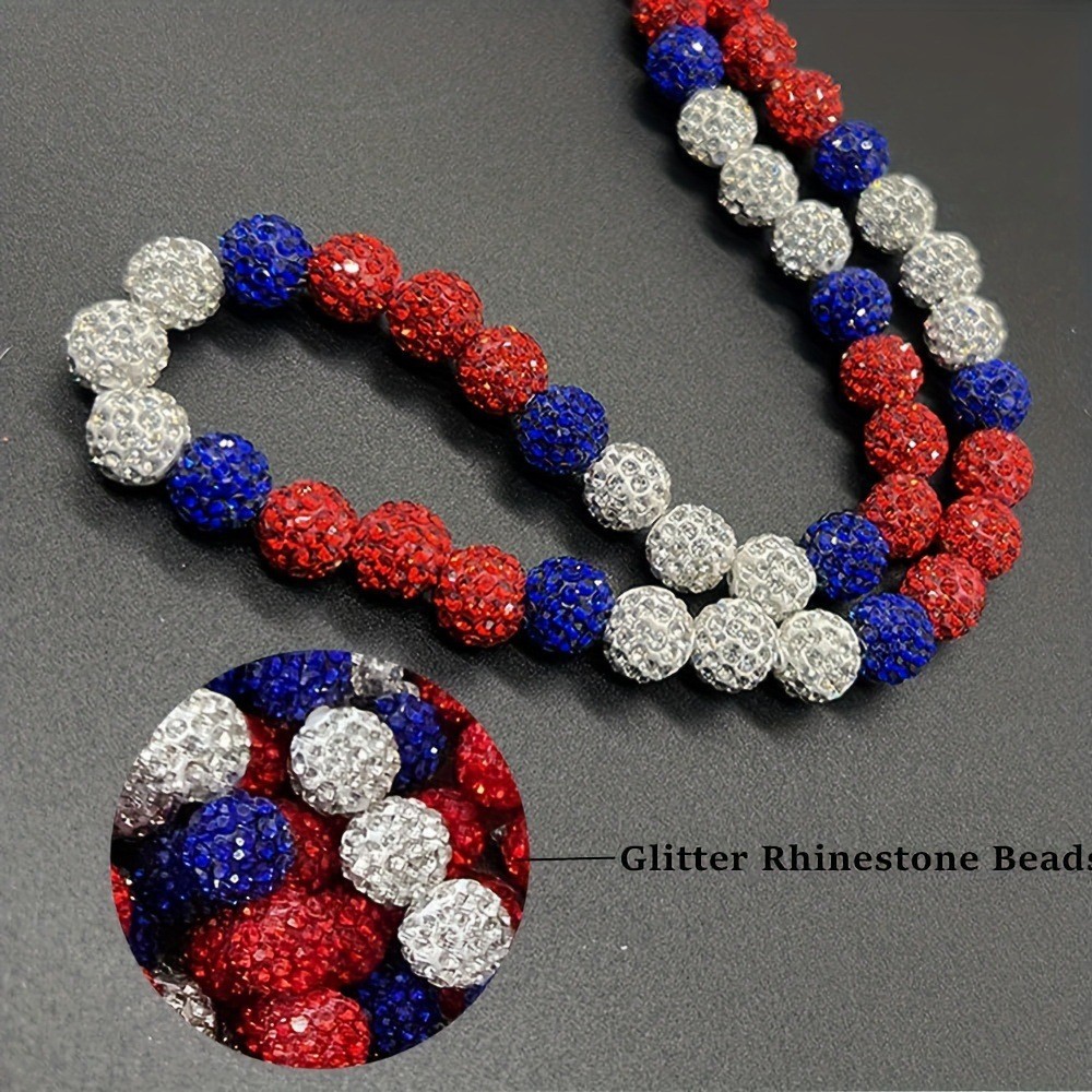 1x Baseball Bling Chain Beaded Necklace Gifts For Men Player Team Lovers 16″-20″