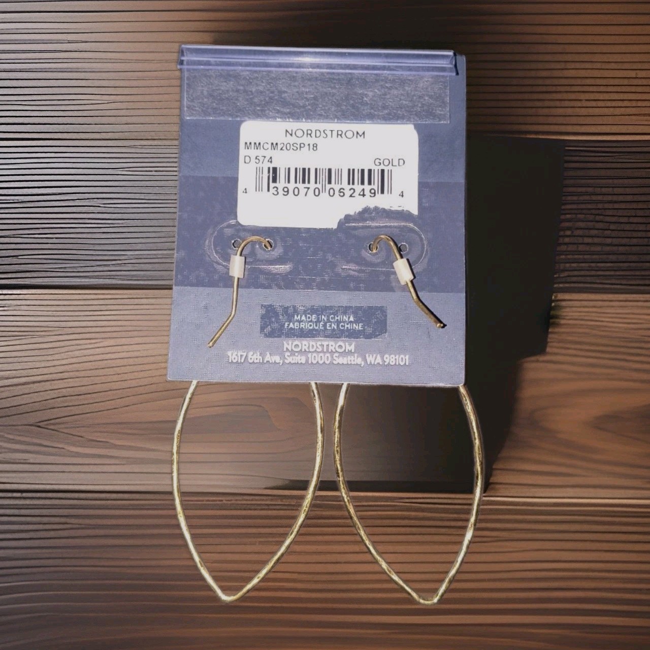 Melrose and Market Gold Tone Teardrop Dangle Hook Earrings Nickel-Free 2 in