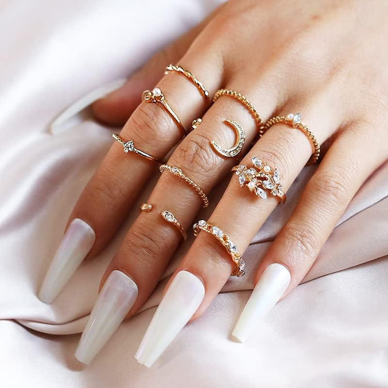 Gold Stackable Rings for Women Non Tarnish Cute Rings for Teens Trendy Stuff Boh