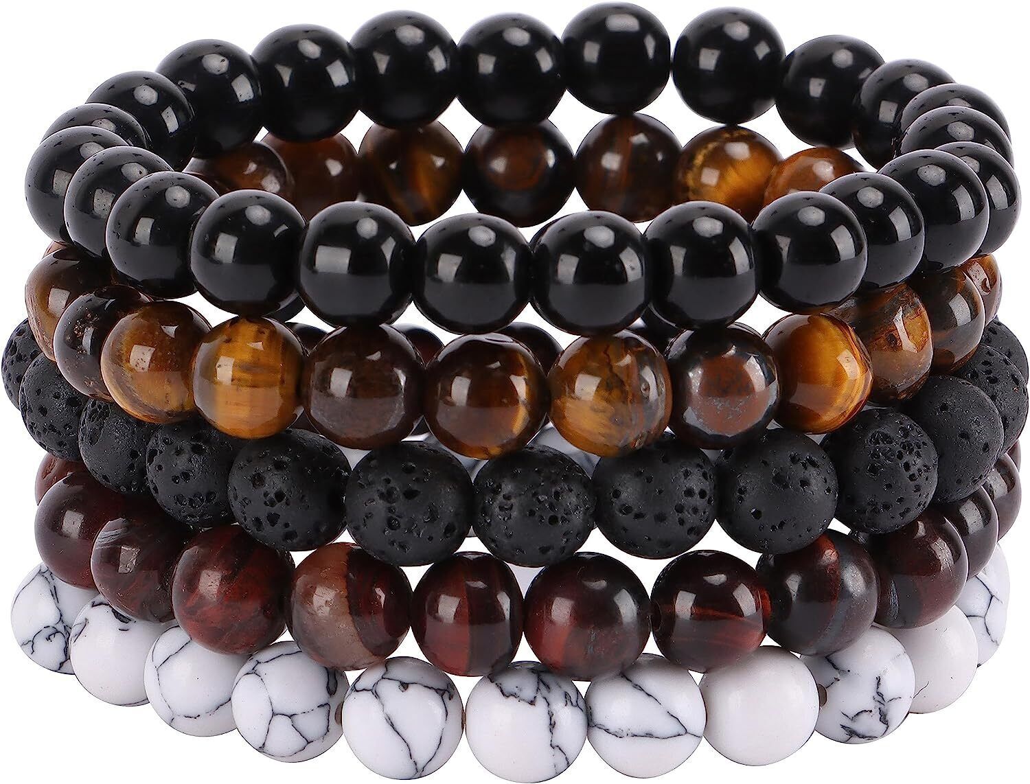 5-7 PCS 8mm Gemstone Bracelet for Women Healing Crystal Stone Beaded Bracelets