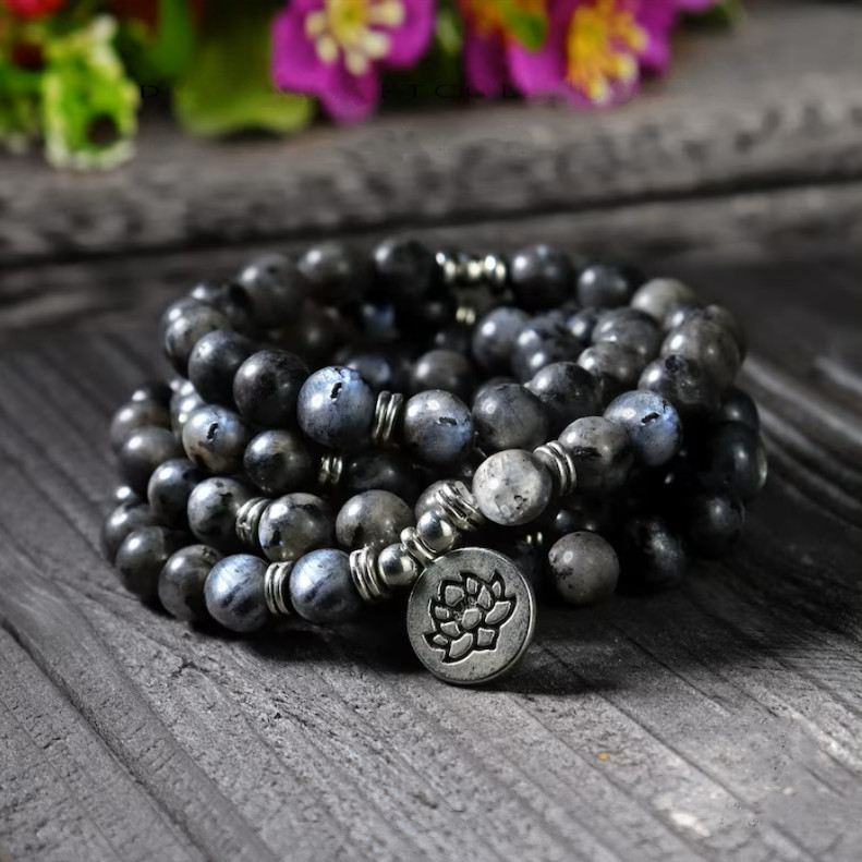 108 Mala Beads Gemstone Prayer Meditation Handmade Healing Bracelet Necklace