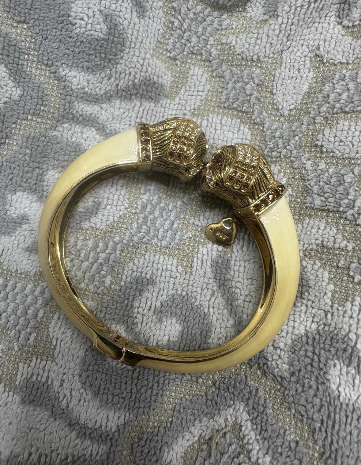 Bradford Exchange Shin Tzu dog cuff bangle bracelet With Swarovski crystals.