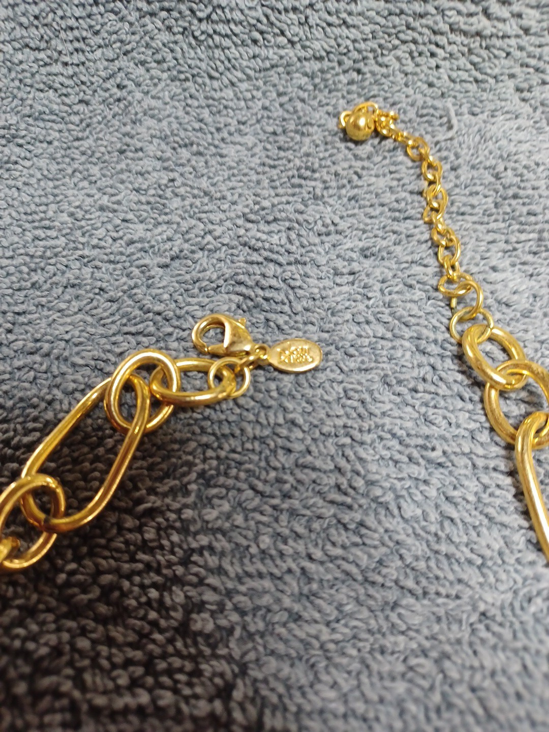 ELEGANT JOAN RIVERS GOLD METAL LARGE OVAL LINKS STATEMENT NECKLACE 20.5″
