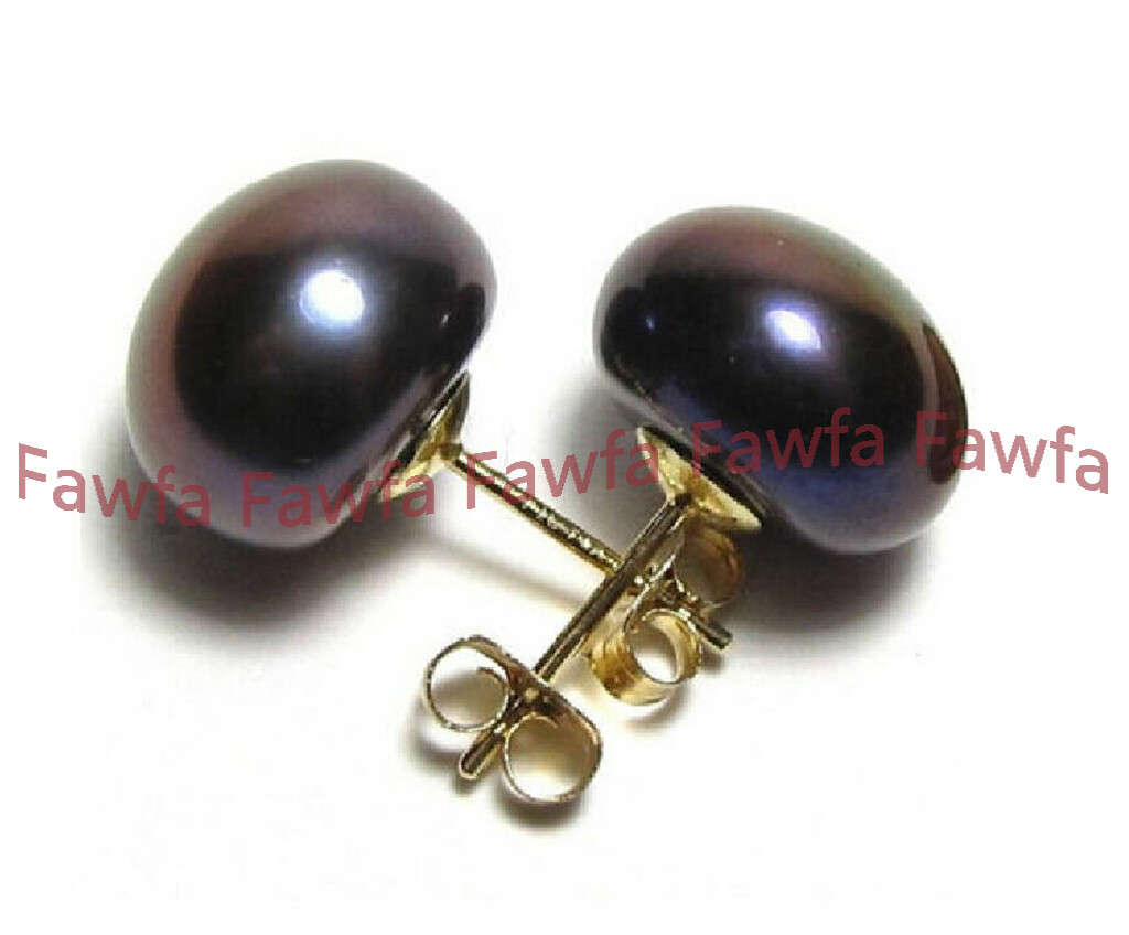 Wholesale Natural Genuine Akoya Freshwater Pearl 14K Gold Stud Earrings AAA