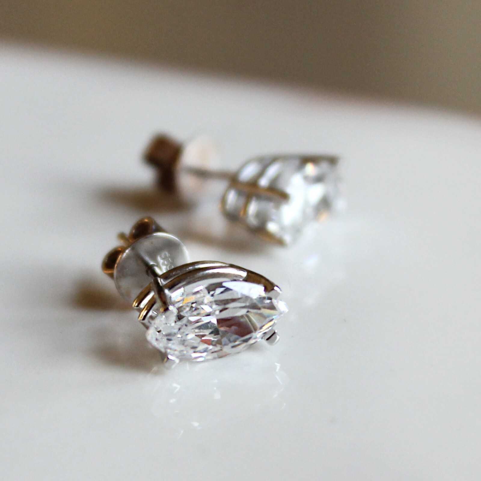 925 Sterling Silver 2.00CTTW Marquise Cut Stud Earrings 7X4MM For Women