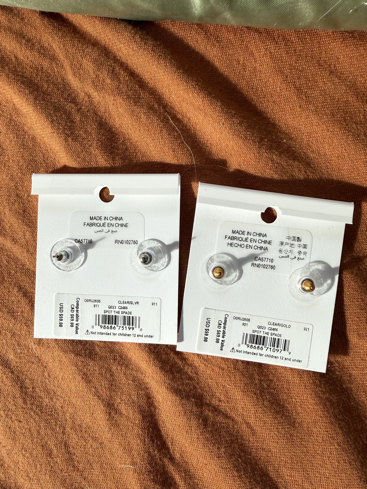 NWT Kate Spade Halo Stud Earrings Bundle Set – Gold & Silver Tone